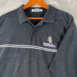 Chicago White Sox Polo‎ Shirt Mens XL Black Antigua 2005 World Series Vintage